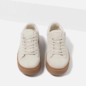 ZARA cream platform sneakers